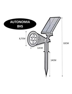 REFLECTOR ESTACA SOLAR LED 5V 2
