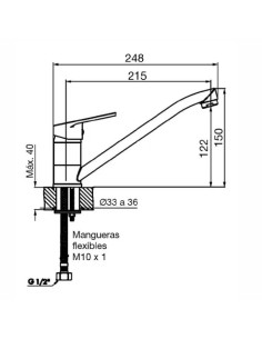GRIFERIA PARA COCINA FV 0411.01/M4-CR CON PICO MOVIL 2