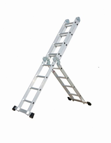 Escalera articulada de aluminio multifunción...