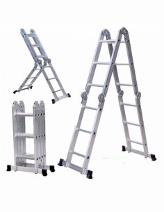 Escalera articulada de aluminio multifunción 4x4 4.7 Mts