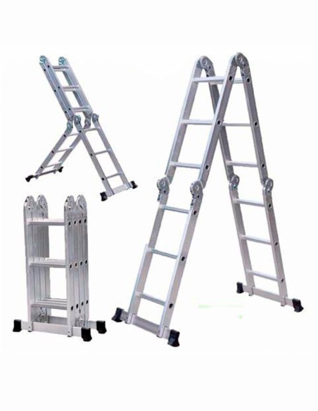 Escalera articulada de aluminio multifunción 4x4 4.7 Mts