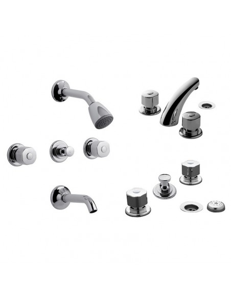 JUEGO DE GRIFERIA PARA BAÑO FV ARIZONA LAVATORIO BIDET DUCHA