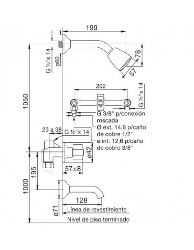 JUEGO DE GRIFERIA PARA BAÑO FV ARIZONA...