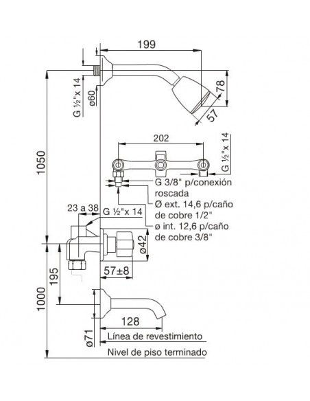 JUEGO DE GRIFERIA PARA BAÑO FV ARIZONA LAVATORIO BIDET DUCHA
