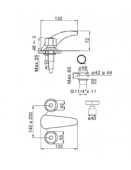 JUEGO DE GRIFERIA PARA BAÑO FV ARIZONA LAVATORIO BIDET DUCHA