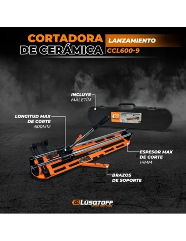 CORTADORA DE CERÁMICA CON MALETÍN 600MM CCL600-9