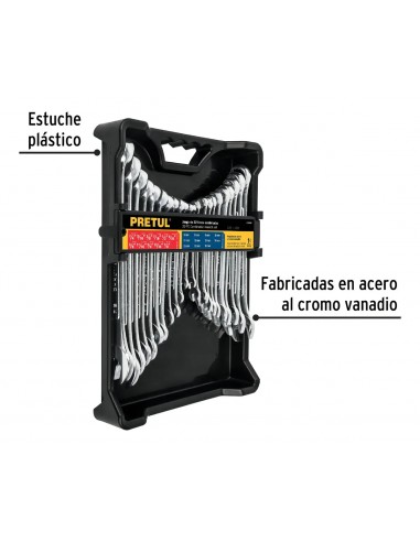 JUEGO 22 LLAVES COMBINADAS MM. Y PULG. 22018