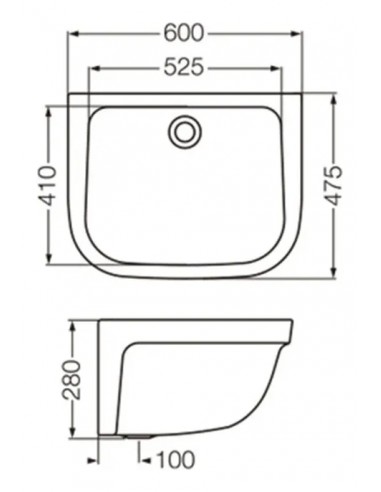 PILETA DE LAVAR S/FREG 60X48 FERRUM PLH AG/ST