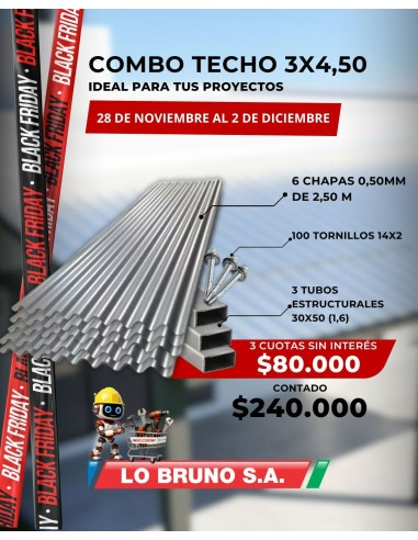 COMBO TECHO CHAPA 3 X 4.5M